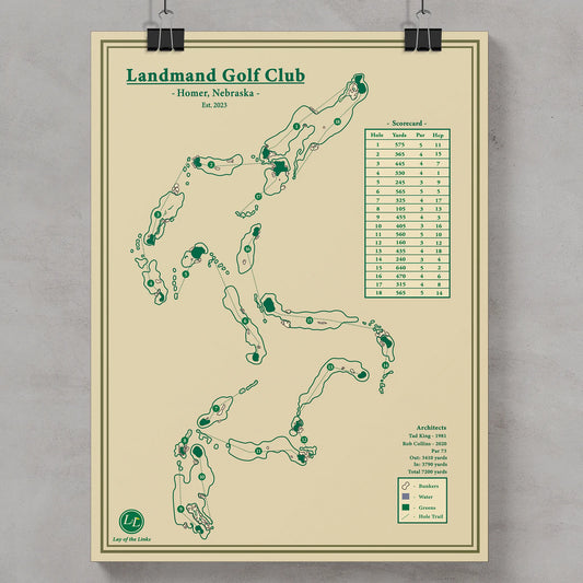 Landmand Golf Club Course Map Print