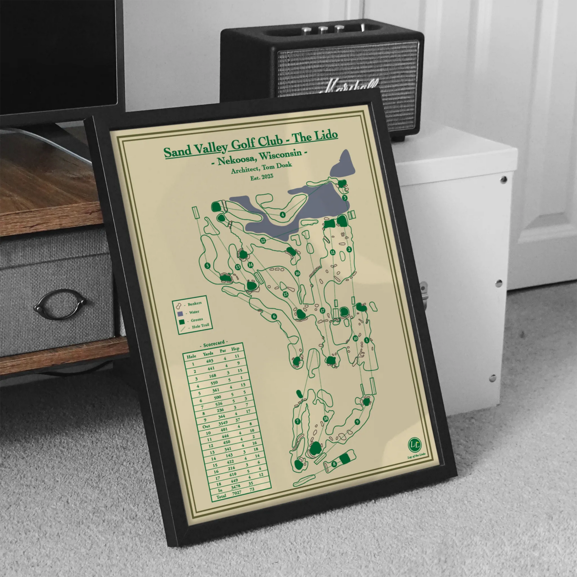 Golf Map Blueprint of The Lido Course at Sand Valley Golf Club