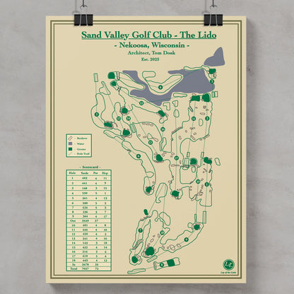 Golf course map print of Sand Valley Golf Club - The Lido