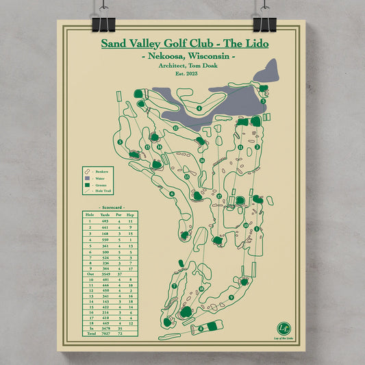 Golf course map print of Sand Valley Golf Club - The Lido