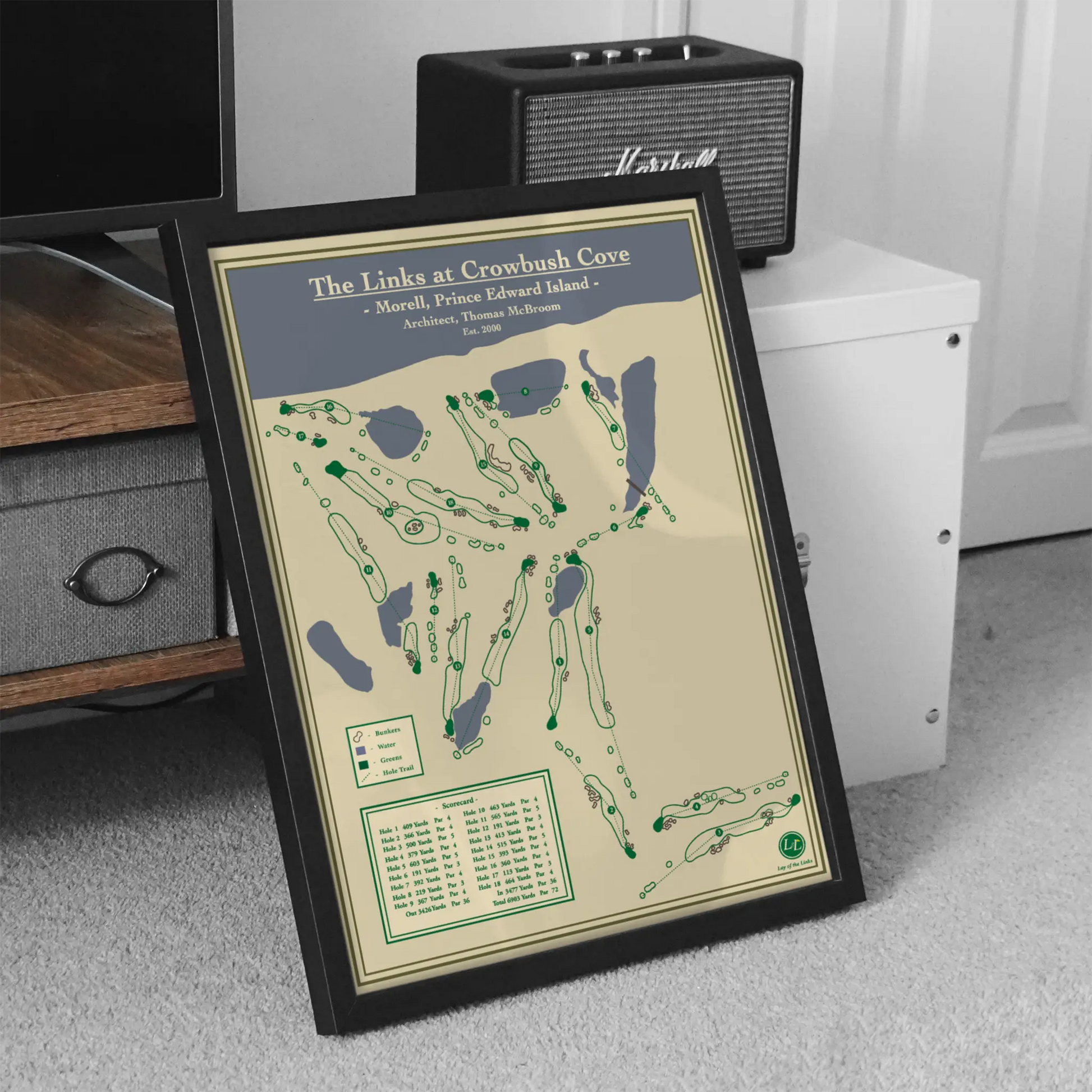 Golf Course Map of Crowbush Cove Links in Prince Edward Island