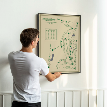 Lookout Point Course Map Print - Niagara Golf Art