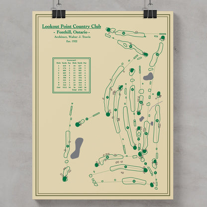 Lookout Point Country Club course map print