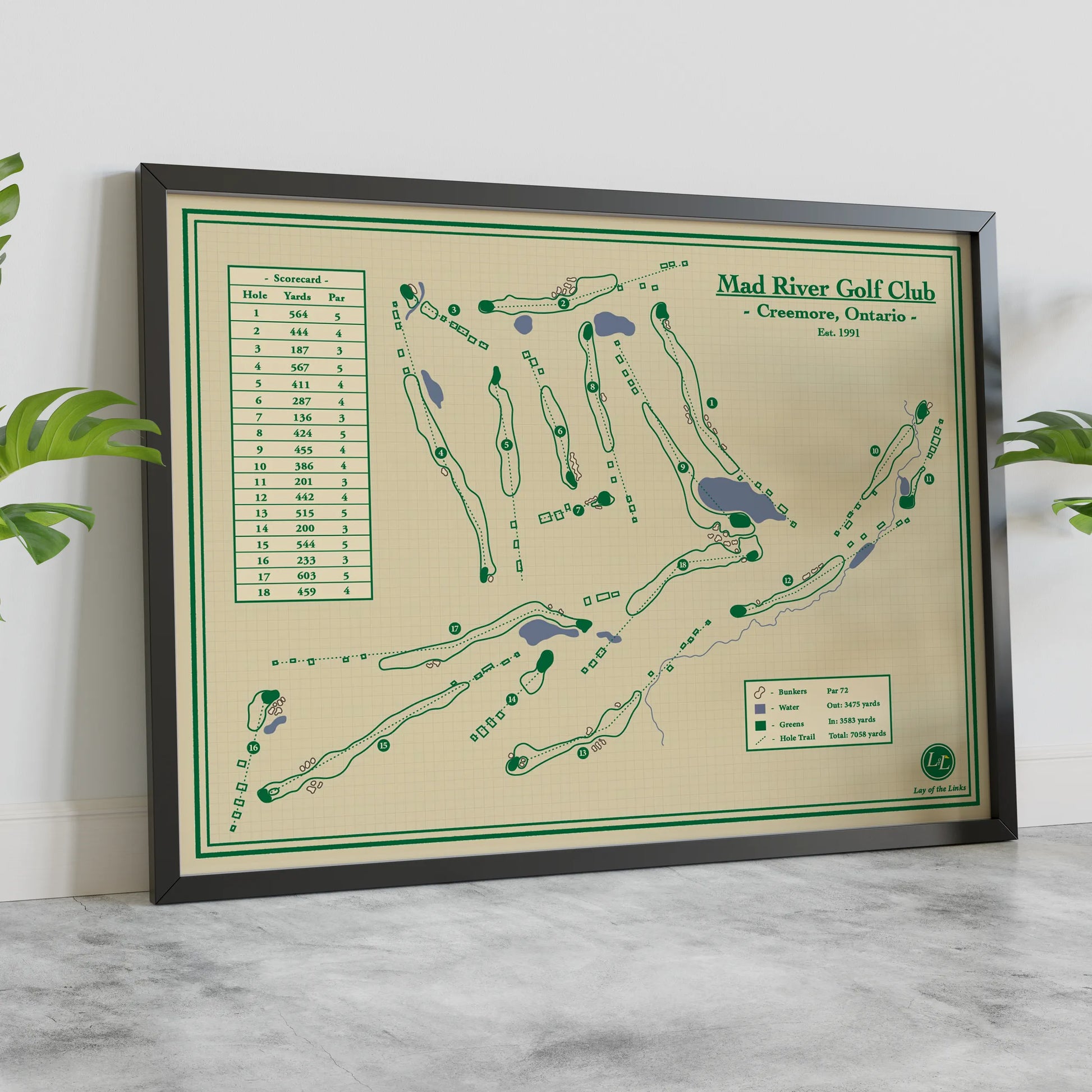 Mad River Golf Club - Course Map Blueprint 