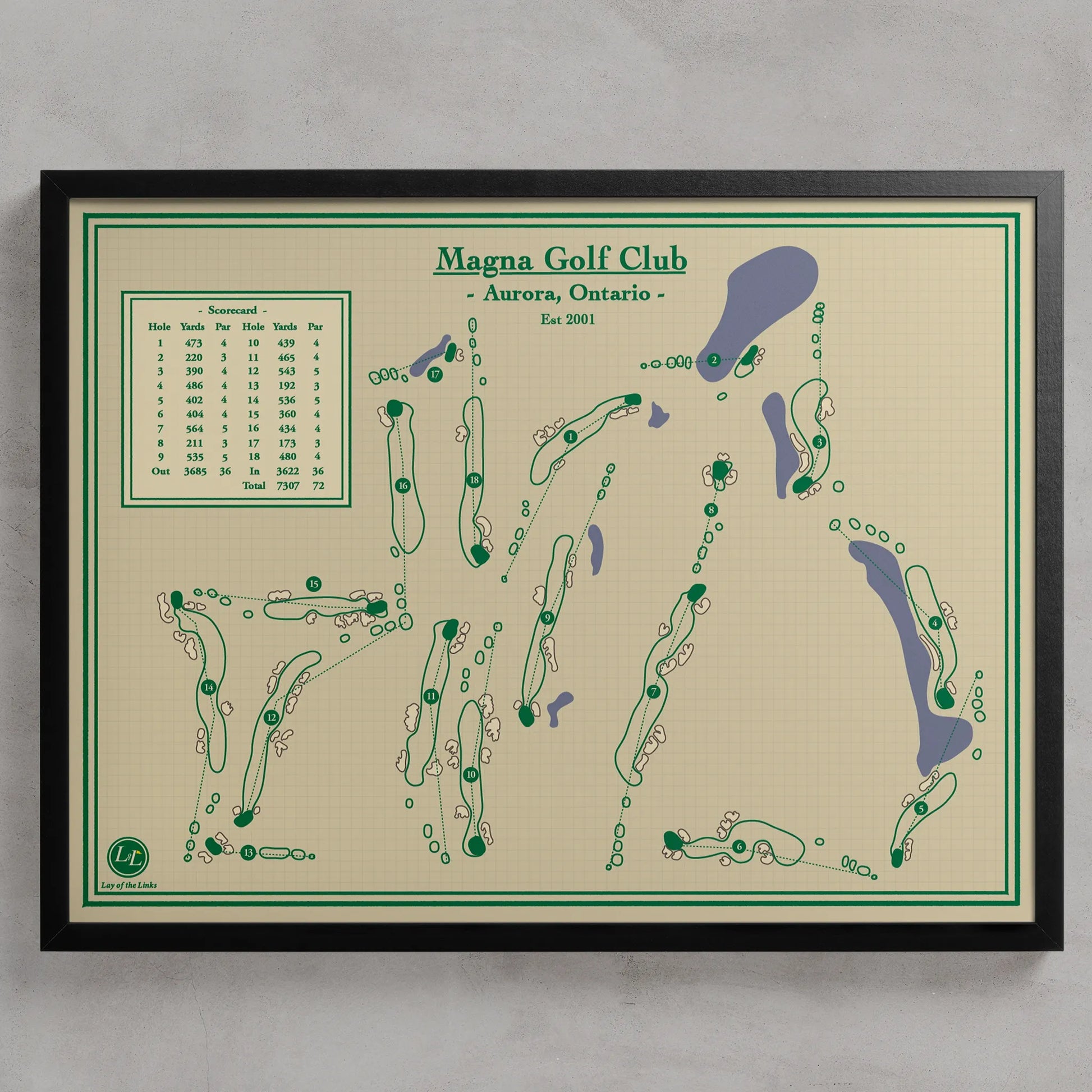 Magna Golf Course Map Print located in Aurora, Ontario