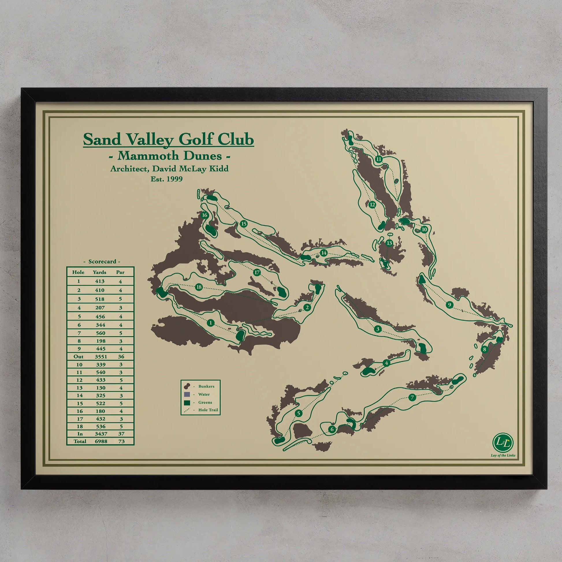 Mammoth Dunes Golf Course Map at Sand Valley