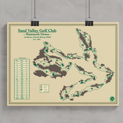 Shop Mammoth Dunes Golf Course Map at Sand Valley designed by Lay of the Links