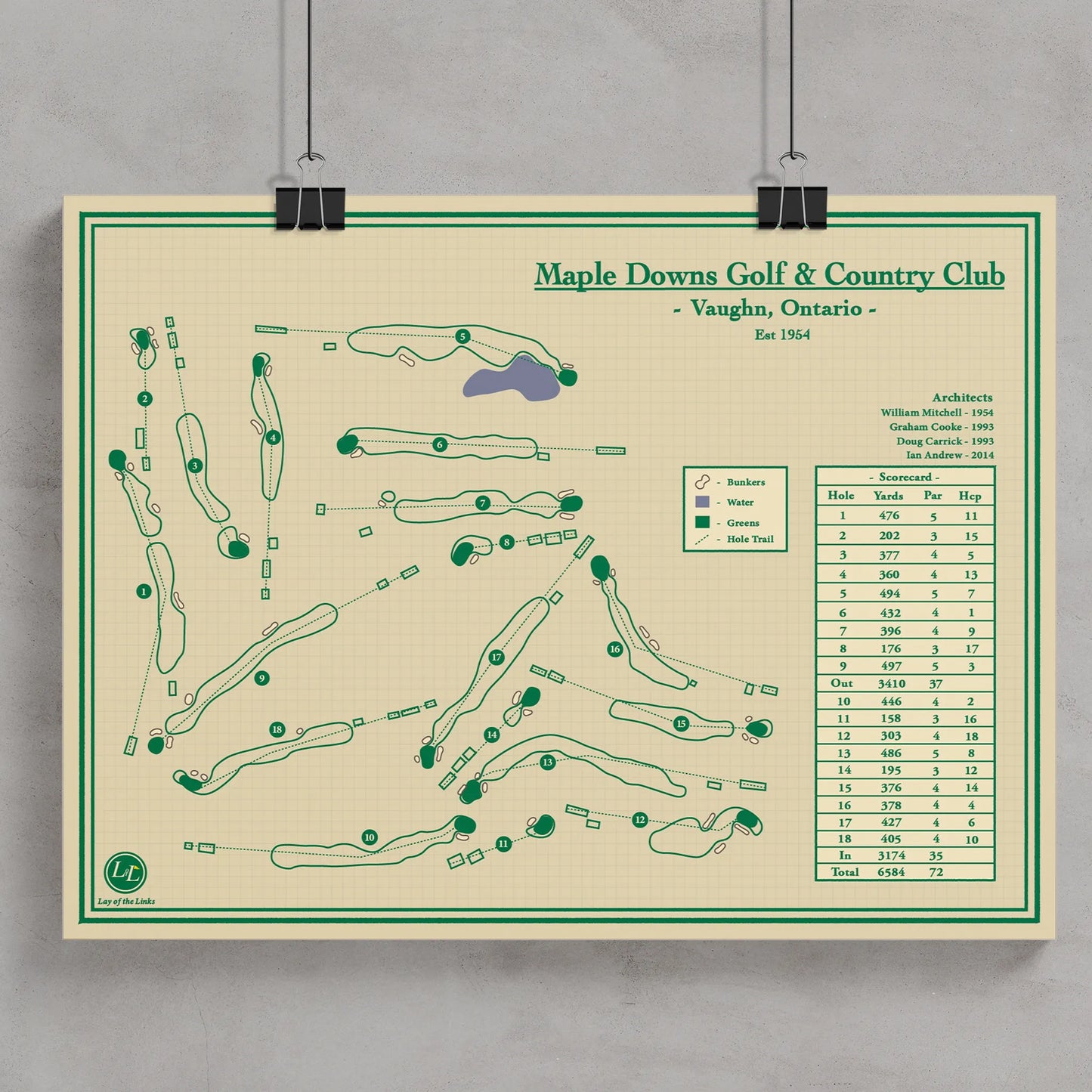 Maple Downs Golf & Country Club Course  Map Print