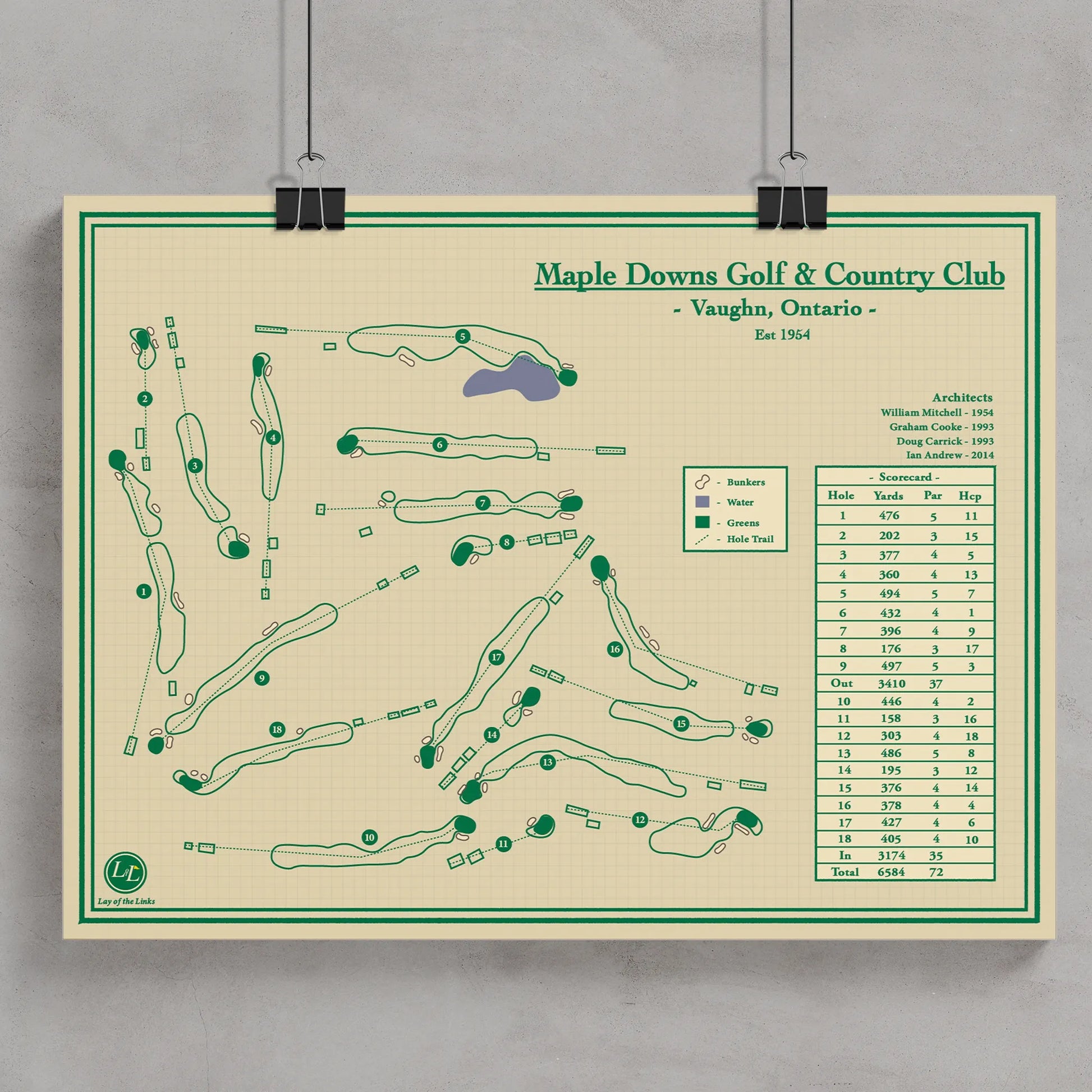 Maple Downs Golf & Country Club Course  Map Print