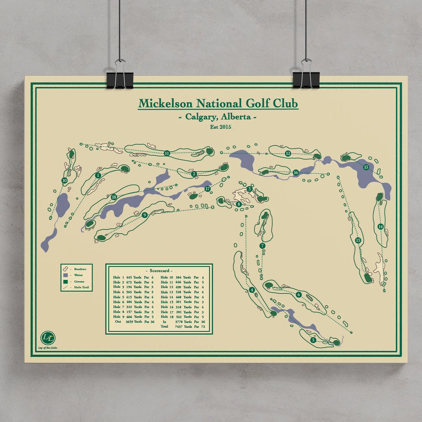 Mickelson National Course Map Print - Calgary, Alberta
