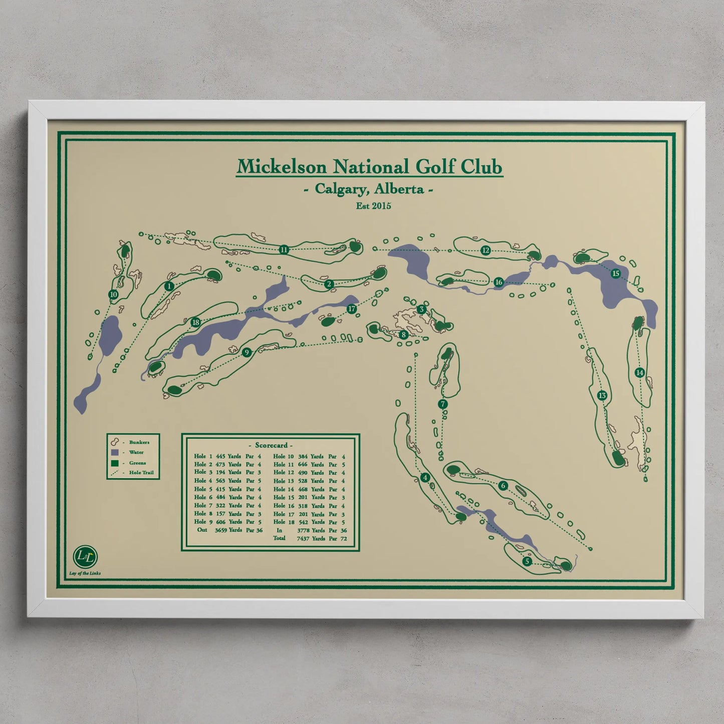 Mickelson National Golf Club Map Print by Lay of the Links