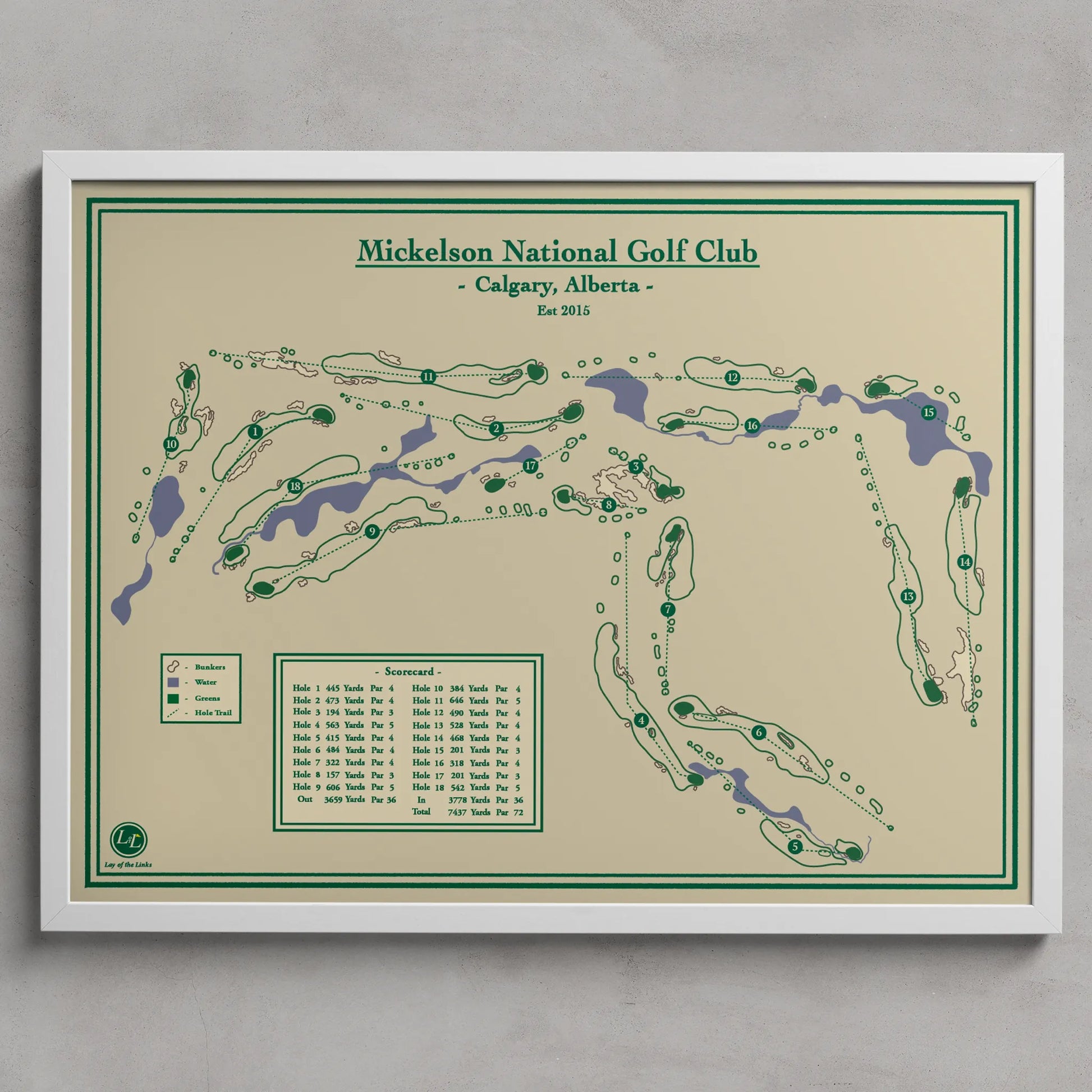 Mickelson National Golf Club Map Print by Lay of the Links