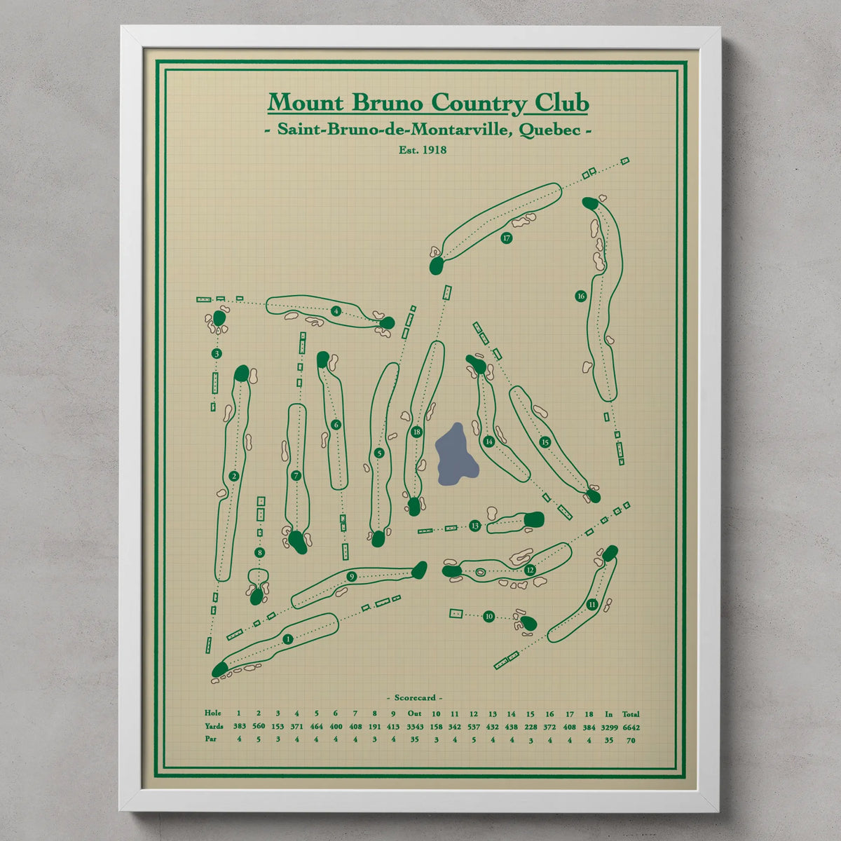 Mount Bruno Country Club - Map Blueprint Wall Art