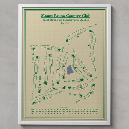 Mount Bruno Country Club - Map Blueprint Wall Art