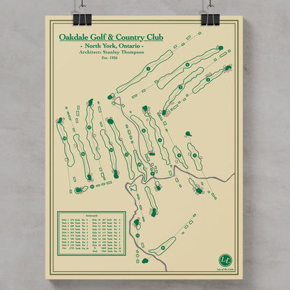 Oakdale Golf & Country Club Course Map print