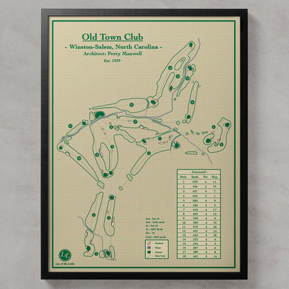 Old Town Club Course Map Print Wall Art