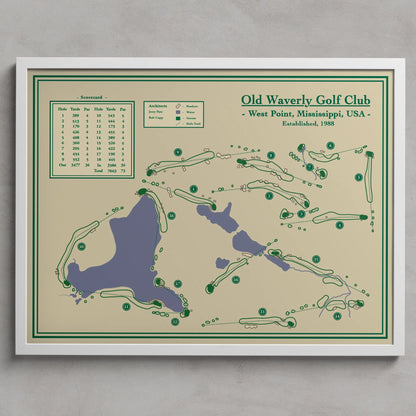 Old Waverly Golf Club - Course Map Blueprints
