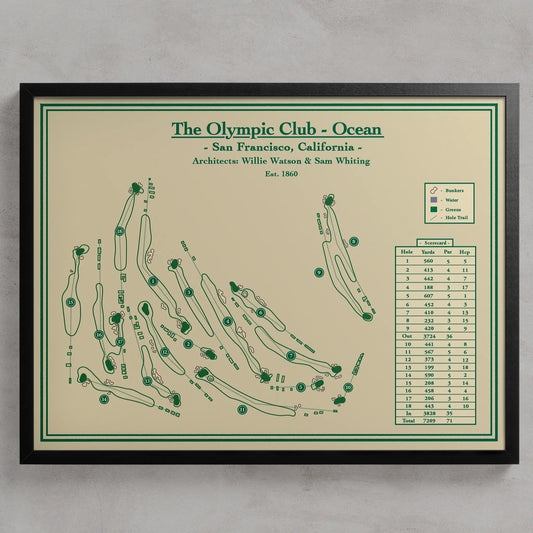 Ocean Course at Olympic Club - Golf Course Prints by Lay of the Link
