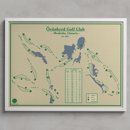 Oviinbyrd Golf Club Course Map Print Wall Art designed by Lay of the Links