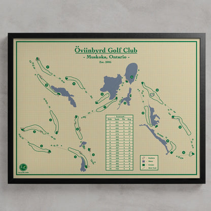 Oviinbyrd Golf Club Wall Art Course Map