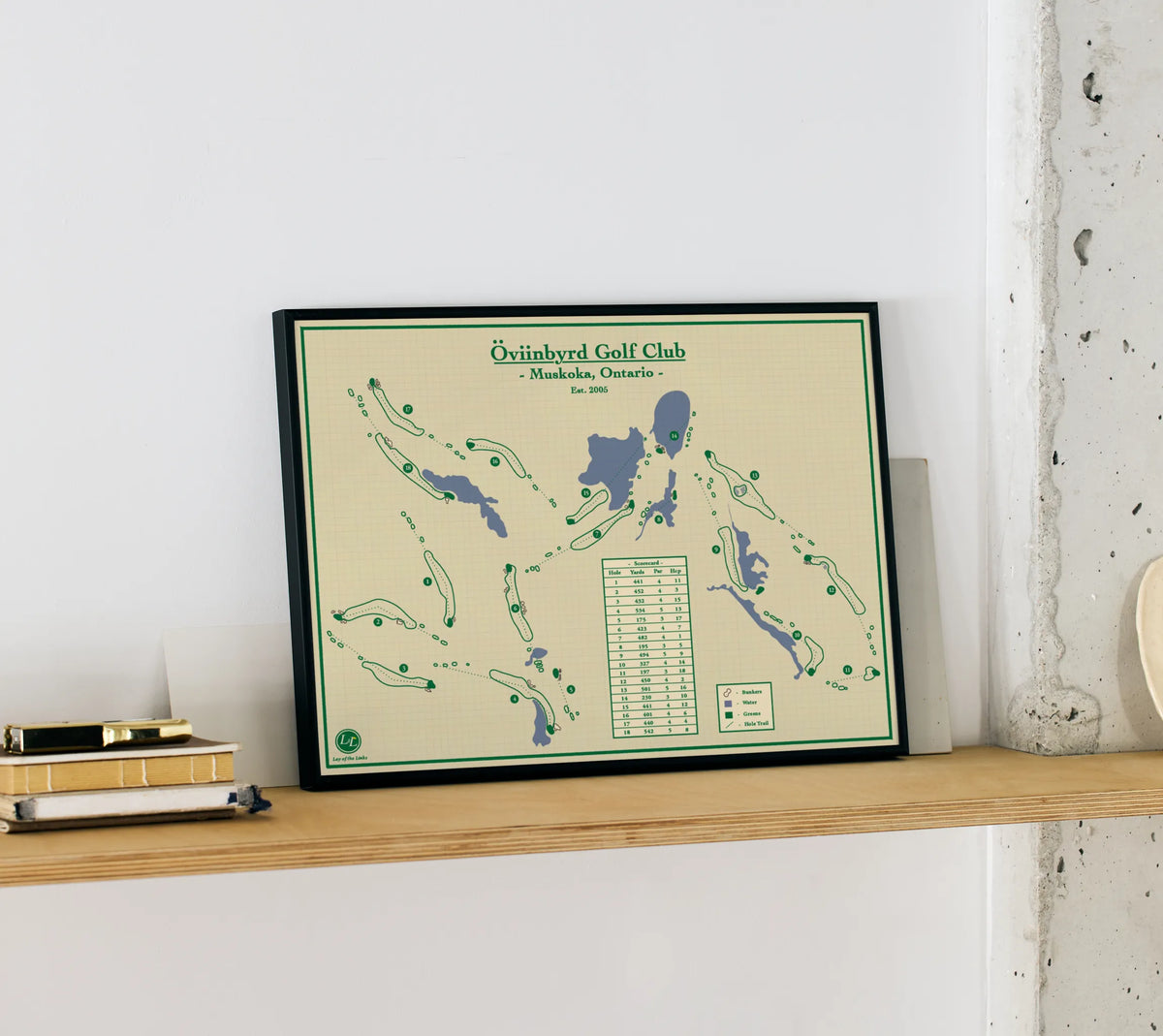 Oviinbyrd Golf Map Blueprint Wall Art