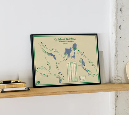 Oviinbyrd Golf Map Blueprint Wall Art