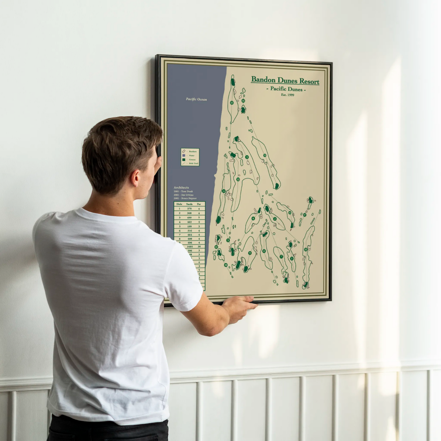 Pacific Dunes Course Map Print - Bandon Golf Resort