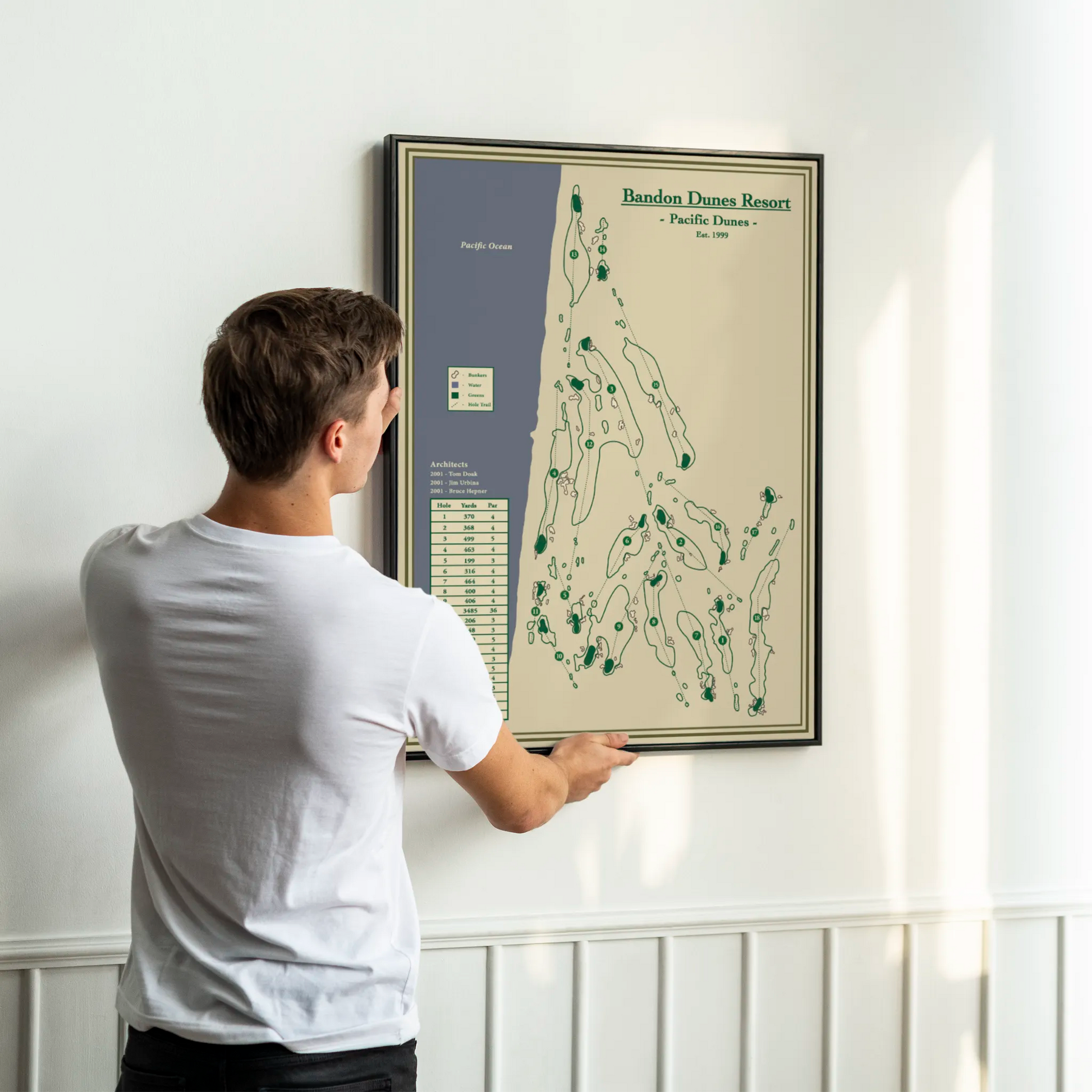 Pacific Dunes Course Map Print - Bandon Golf Resort