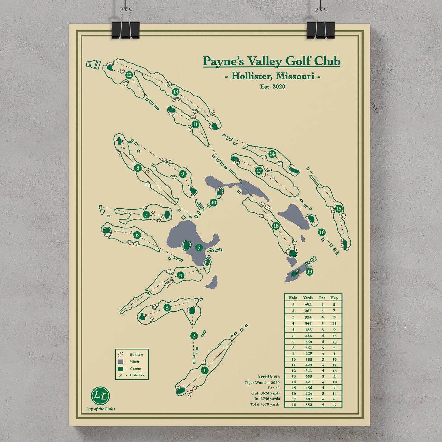 Paynes Valley Golf Course Map Print