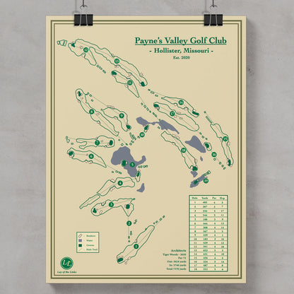 Paynes Valley Golf Course Map Print