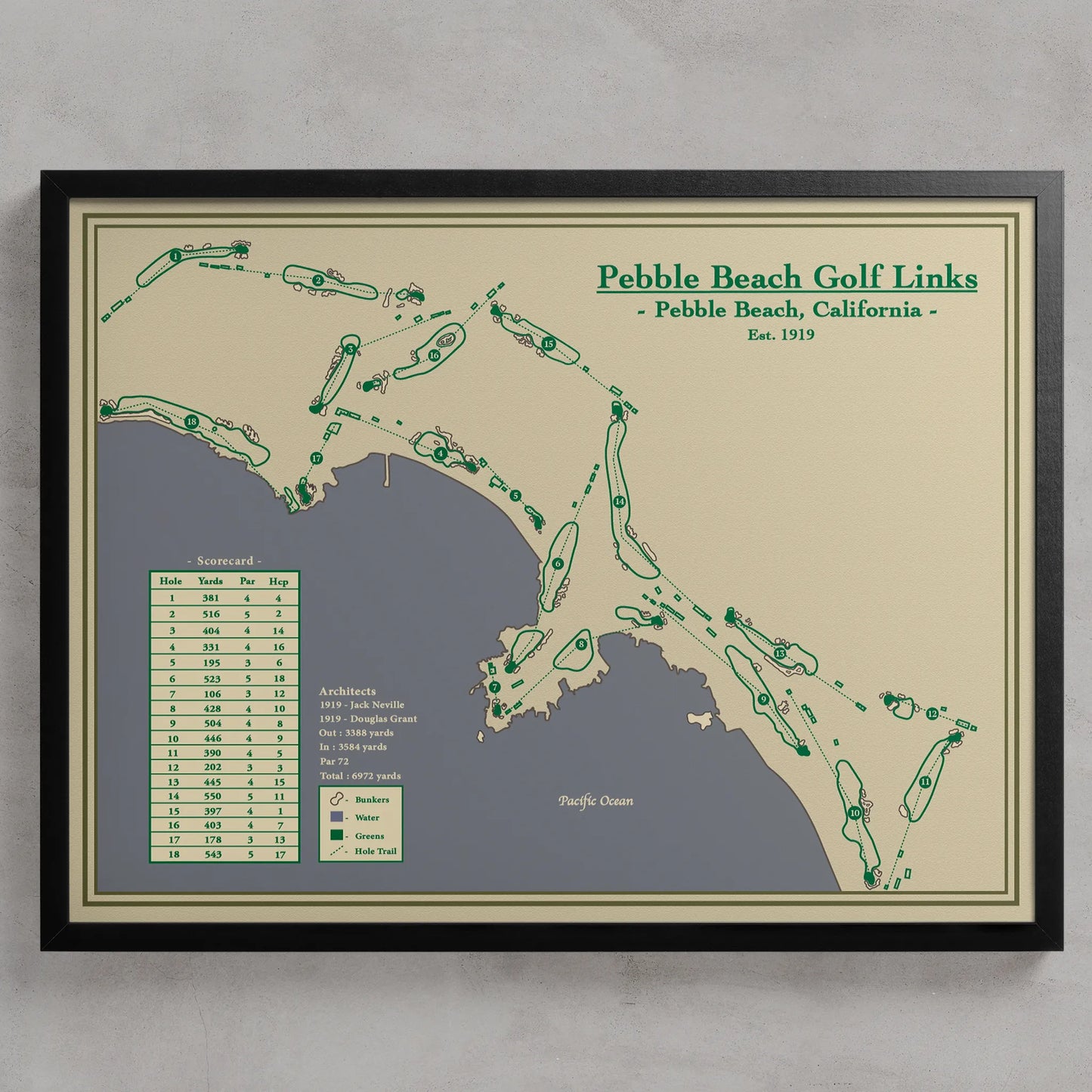 Course map of Pebble Beach Golf Links