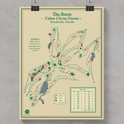 Cabot Citrus Farms - Roost Course Map Blueprint Art