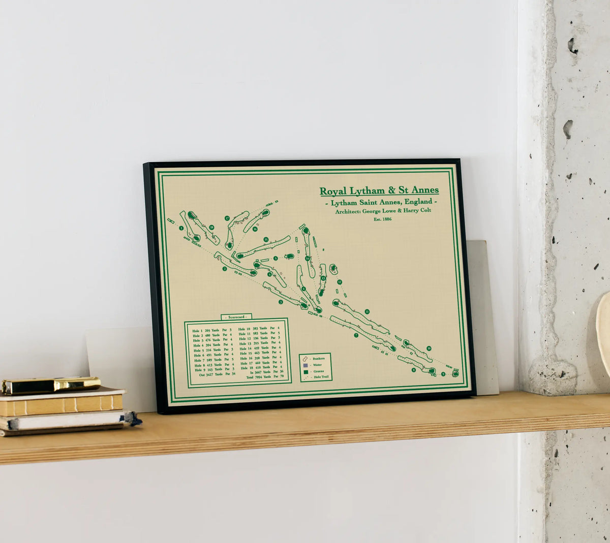 Royal Lytham and St Annes Golf Club Course Map Print