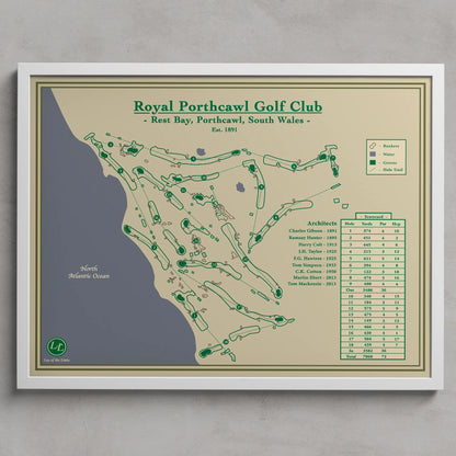 Course Map Blueprint Art of Royal Porthcawl Golf Club