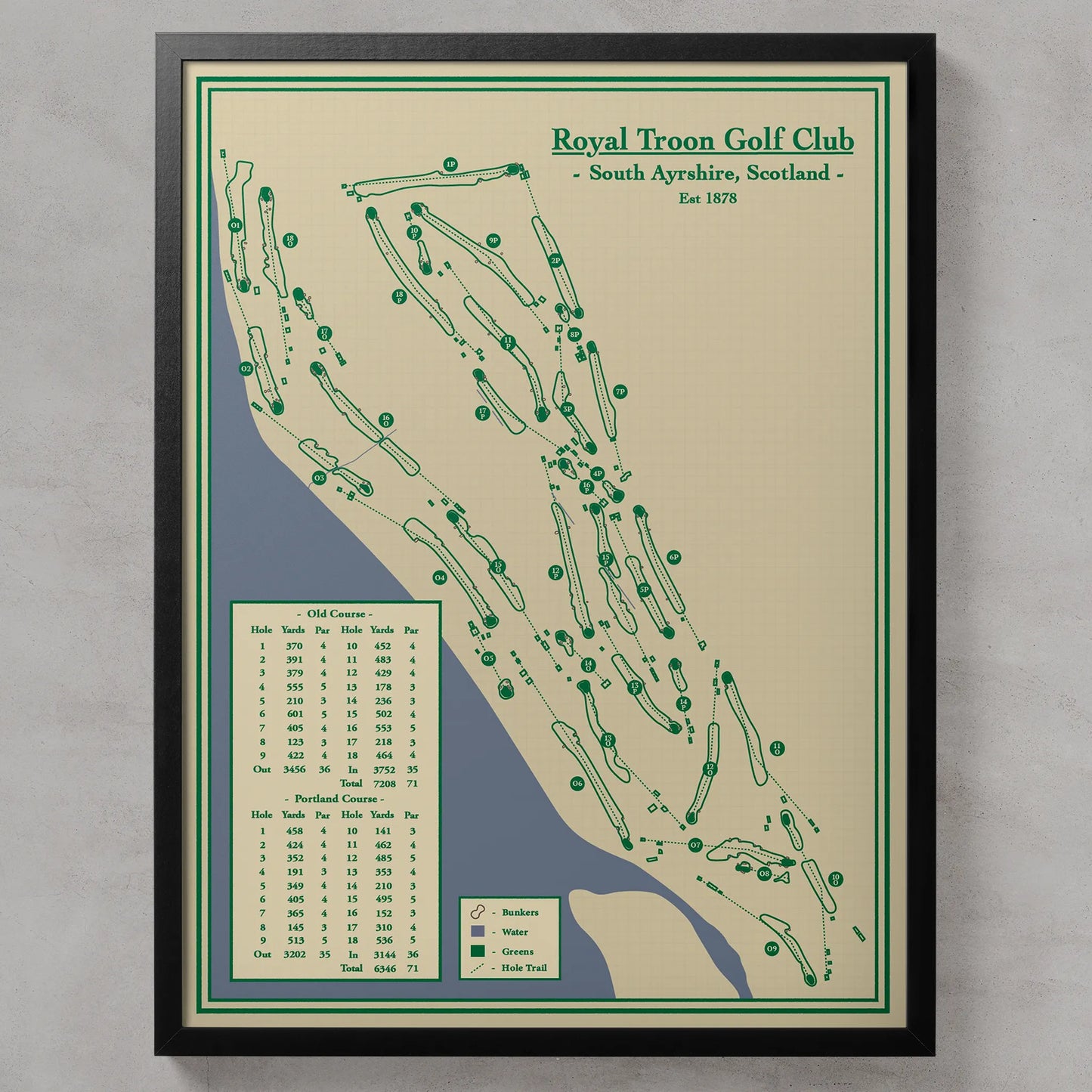 Royal Troon Golf Club - Course Map Print