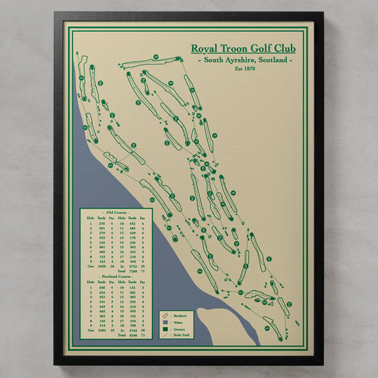 Royal Troon Golf Club - Course Map Print