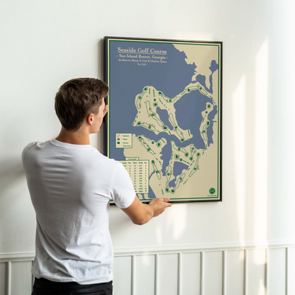 Seaside Golf Course Map Print at Sea Island Resort
