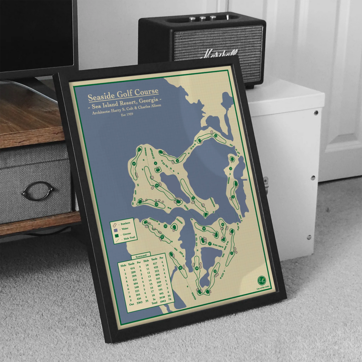 Seaside Golf Map Print - Georgia