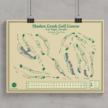 Shadow Creek Golf Course Map, Tom Fazio Designed Course
