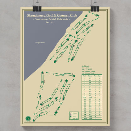 Golf Course Map of Shaughnessy Golf Club Course in Vancouver, Canada