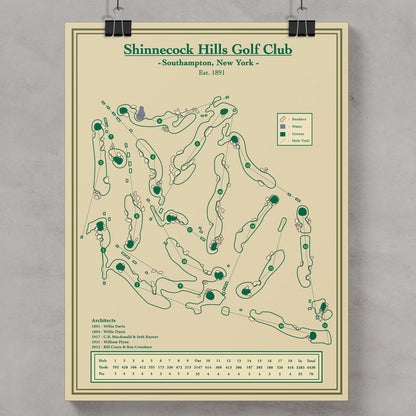 Golf course map of Shinnecock Hills Golf Club