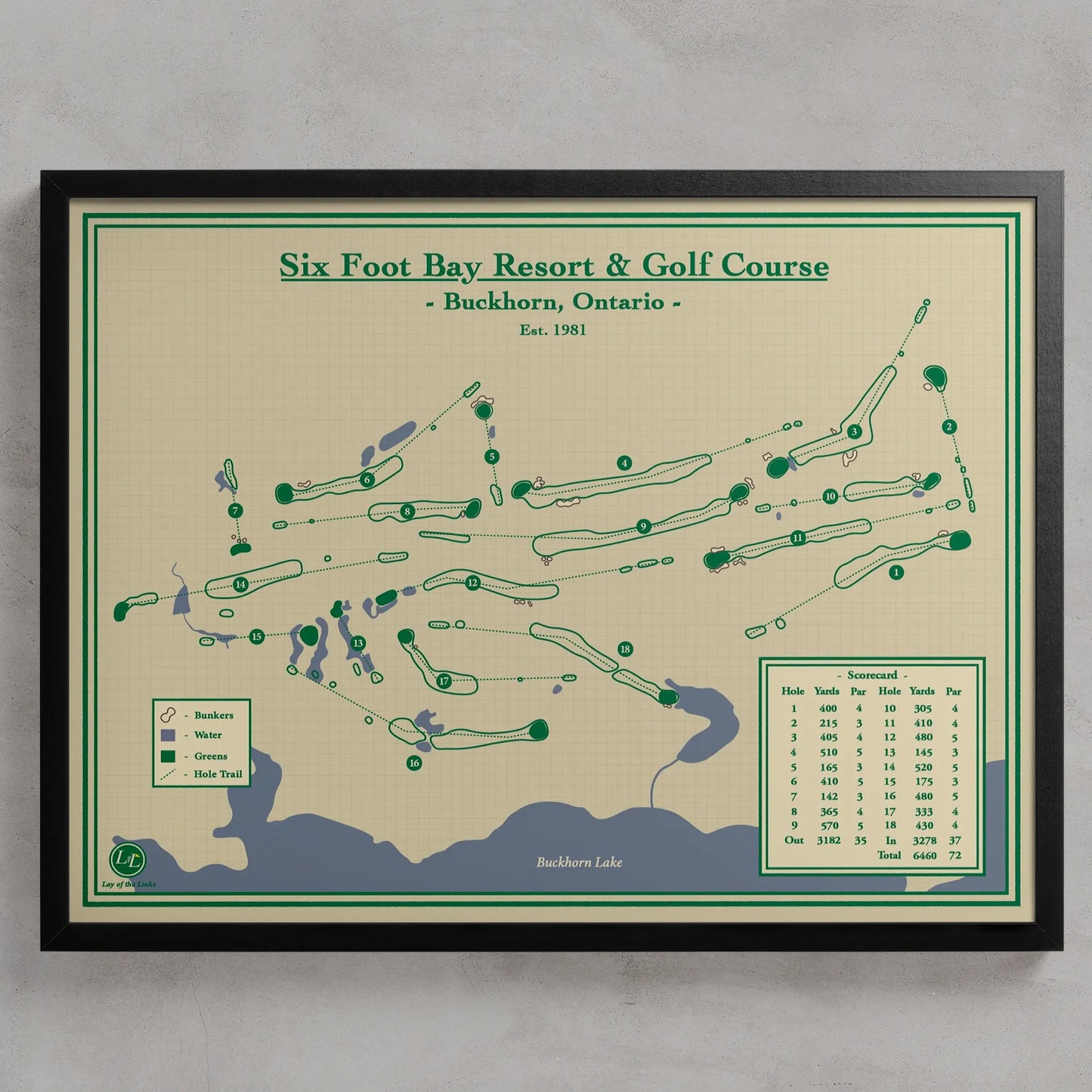 Six Foot Bay Resort and Golf Course Map Print
