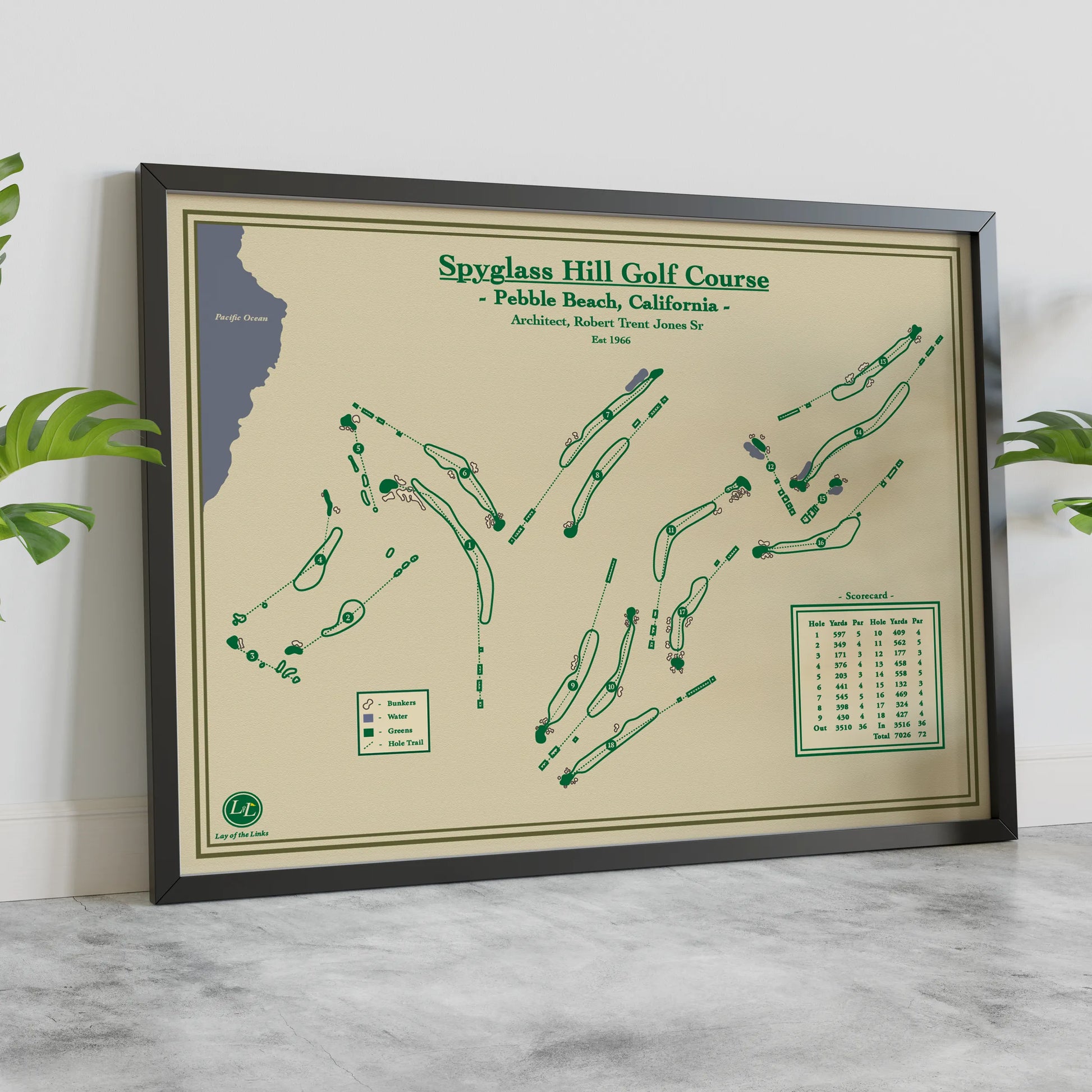 Course Map Blueprint of Spyglass Hill Golf Course