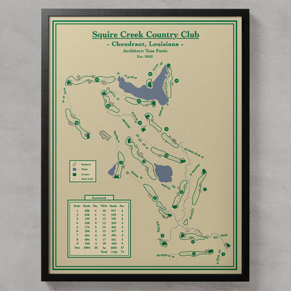 Squire Creek Golf Course Map Print - Louisiana