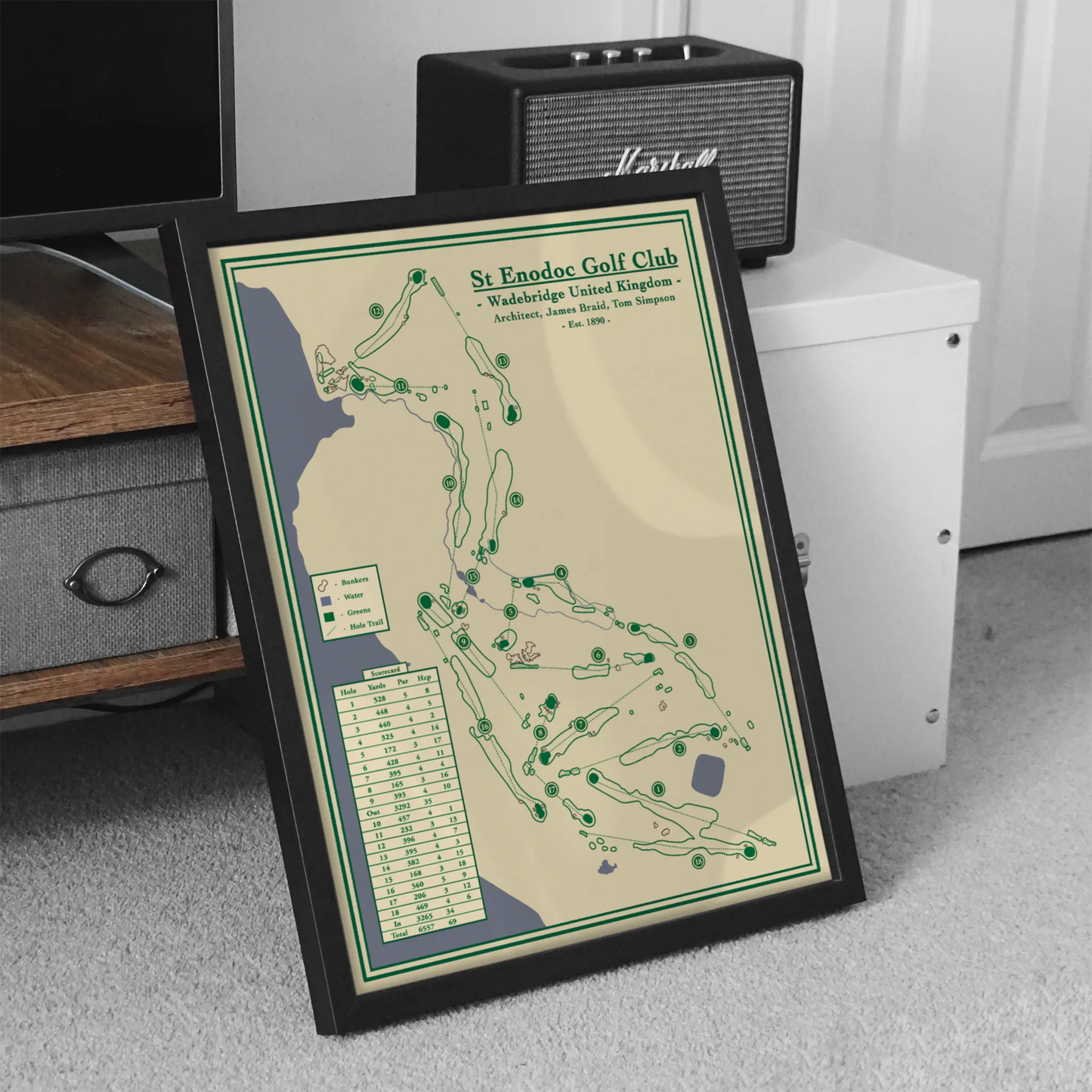 St Endodoc Golf Club - Course Map Blueprints