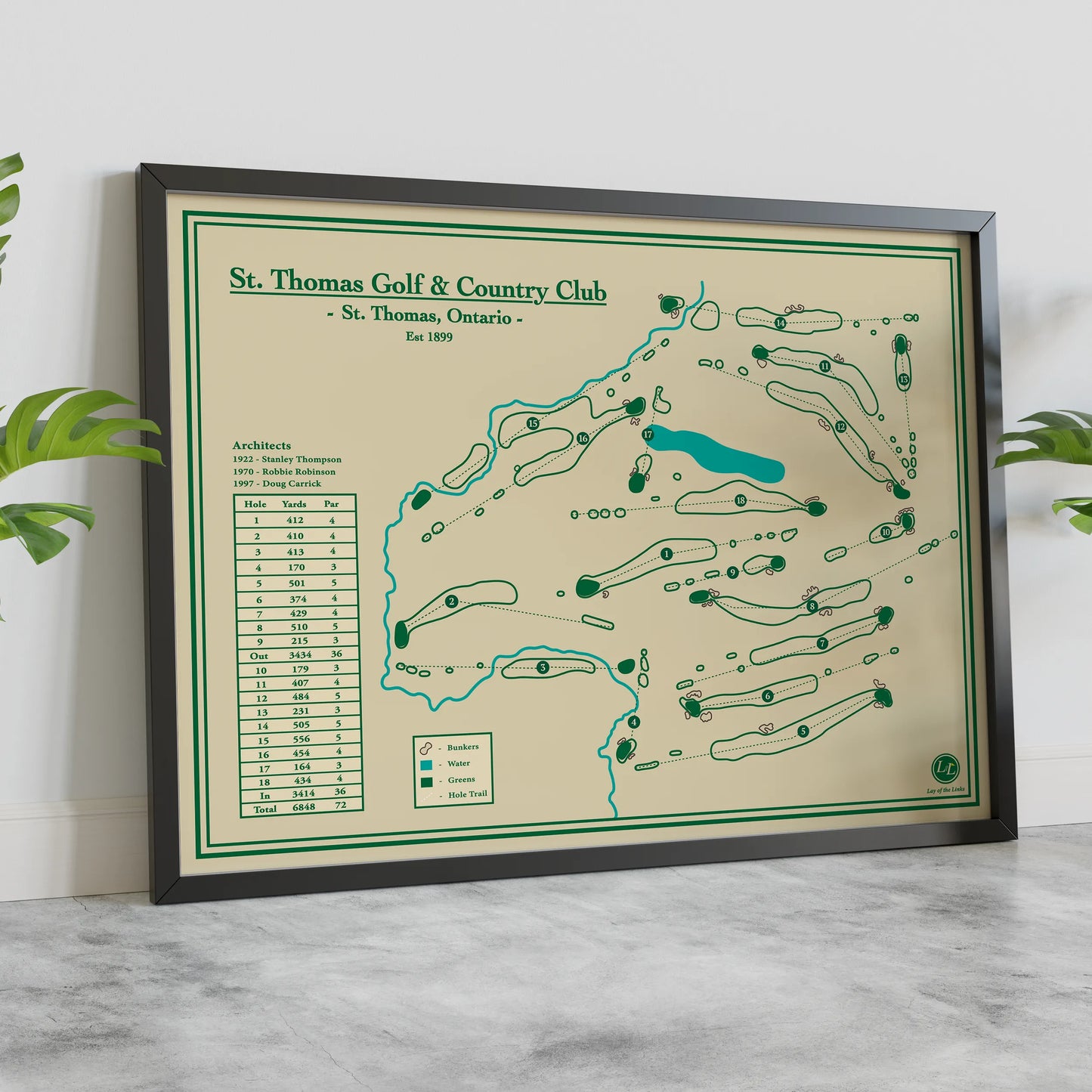 St. Thomas Golf & Country Club Course Map Print
