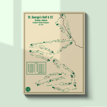 Unframed Course Map of St. George's Golf & CC - Blueprint Series