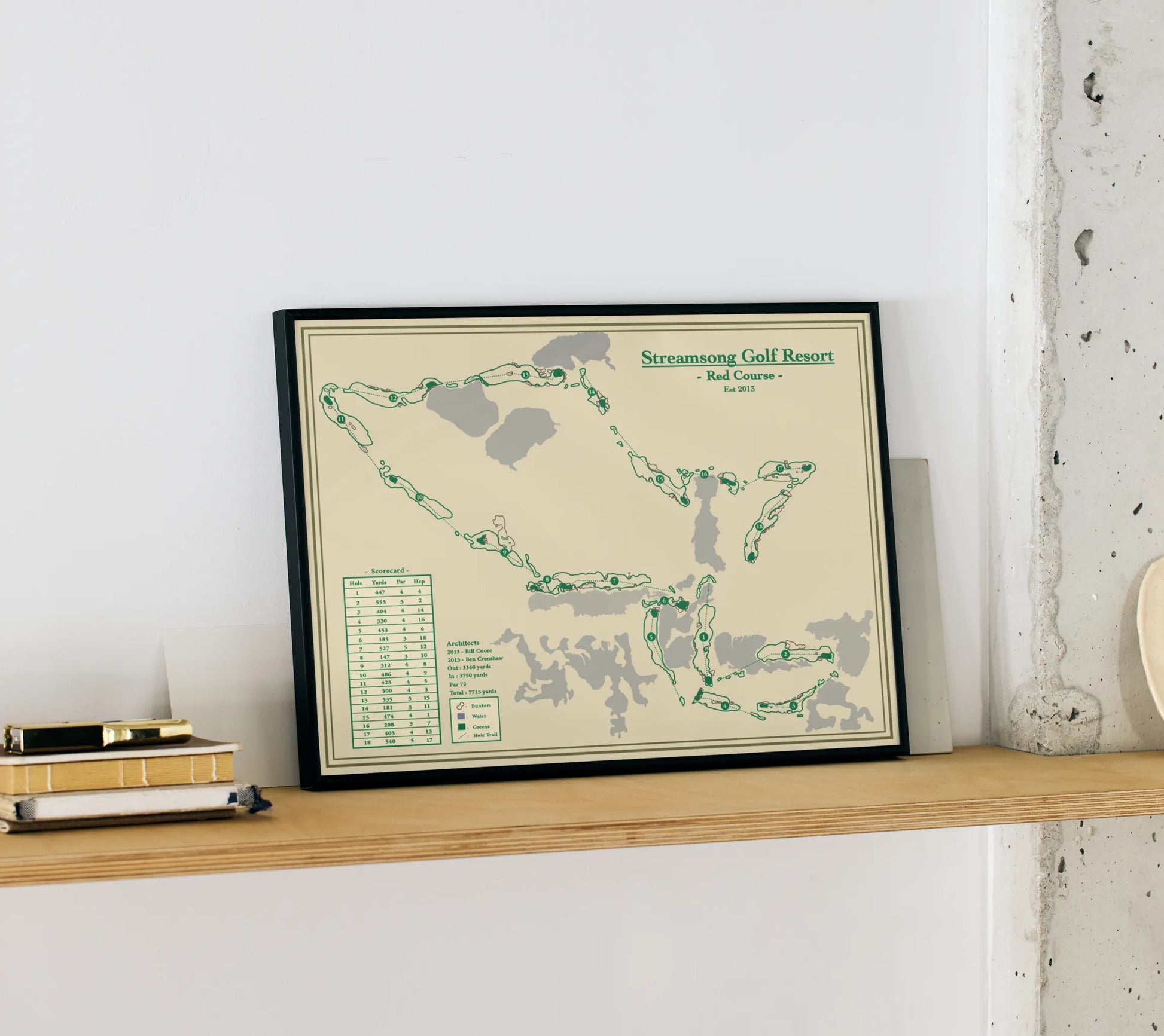 Streamsong red Course Map Print designed by Lay of the Links