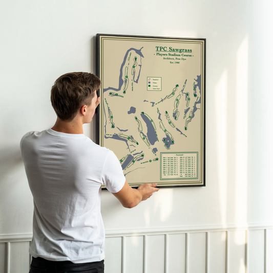 TPC Sawgrass - Players Stadium Course Map Print Art