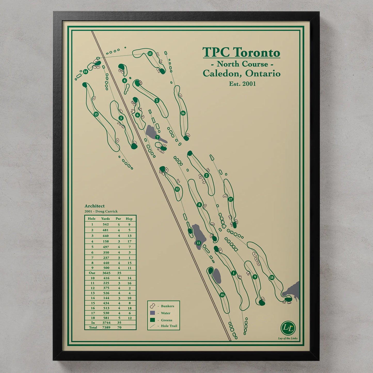 TPC Toronto North Course Map Print designed by Lay of the Links